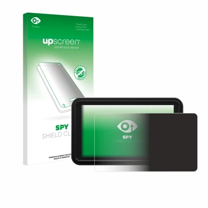 Face avant d’un emballage produit avec le logo de la marque upscreen. À côté, l’appareil Atomos Shinobi 2 est représenté avec