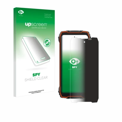 Face avant d’un emballage produit avec le logo de la marque upscreen. À côté, l’appareil Blackview Oscal Pilot 1 est représent