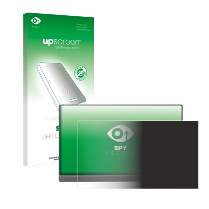 Face avant d’un emballage produit avec le logo de la marque upscreen. À côté, l’appareil Arzopa Z1FC 16.1" est représenté avec