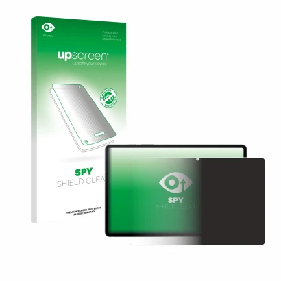 Face avant d’un emballage produit avec le logo de la marque upscreen. À côté, l’appareil Samsung Galaxy Tab S10 FE 5G est repr