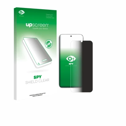 Face avant d’un emballage produit avec le logo de la marque upscreen. À côté, l’appareil Huawei Pura 80 Ultra est représenté a