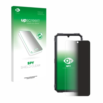 Face avant d’un emballage produit avec le logo de la marque upscreen. À côté, l’appareil Cubot King Kong 11 est représenté ave