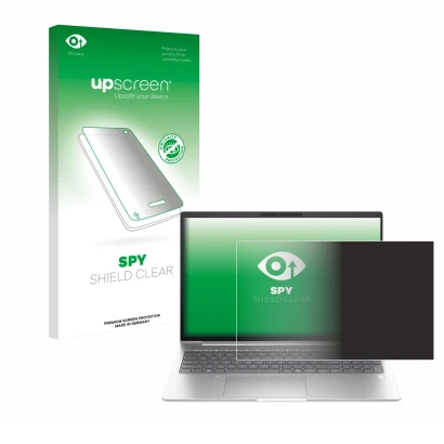 Face avant d’un emballage produit avec le logo de la marque upscreen. À côté, l’appareil HP EliteBook 6 G1i 16 est représenté 