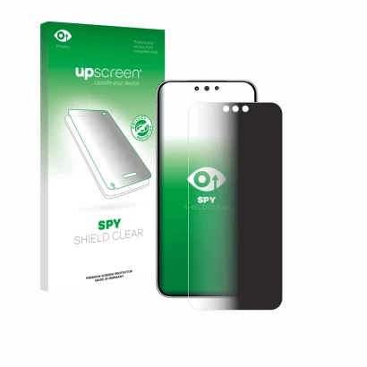 Face avant d’un emballage produit avec le logo de la marque upscreen. À côté, l’appareil Huawei Mate 80 Pro est représenté ave