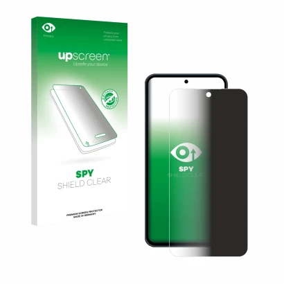Face avant d’un emballage produit avec le logo de la marque upscreen. À côté, l’appareil Samsung Galaxy A37 5G est représenté 