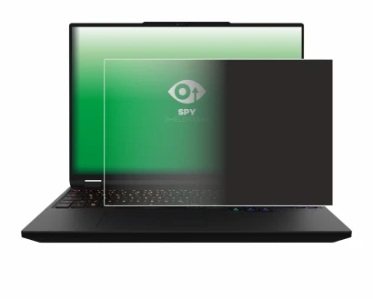 Image de l'appareil XMG Apex 16 Max avec une grande variété de protections d'écran.