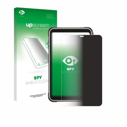 Face avant d’un emballage produit avec le logo de la marque upscreen. À côté, l’appareil Ulefone RugKing Pad Pro est représent