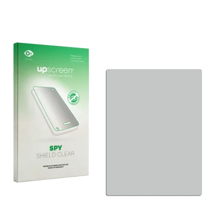 Face avant d’un emballage produit avec le logo de la marque upscreen. À côté se trouve la protection d’écran correspondante.