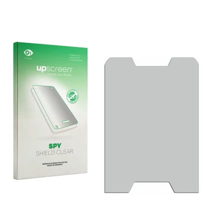 Face avant d’un emballage produit avec le logo de la marque upscreen. À côté se trouve la protection d’écran correspondante.