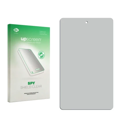 Face avant d’un emballage produit avec le logo de la marque upscreen. À côté se trouve la protection d’écran correspondante.
