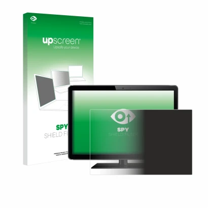 Face avant d’un emballage produit avec le logo de la marque upscreen. À côté, l’appareil est représenté avec la protection d’é
