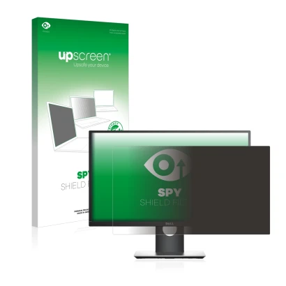 Face avant d’un emballage produit avec le logo de la marque upscreen. À côté, l’appareil Dell P2419H est représenté avec la pr