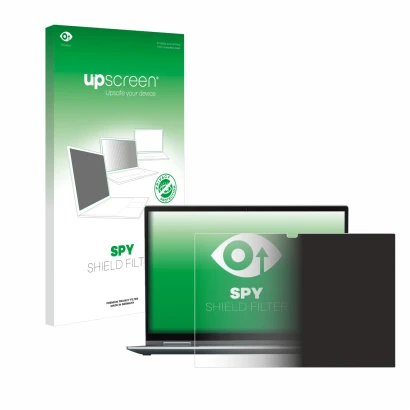 Face avant d’un emballage produit avec le logo de la marque upscreen. À côté, l’appareil Lenovo ThinkPad X1 Yoga (6ème Gen.) e