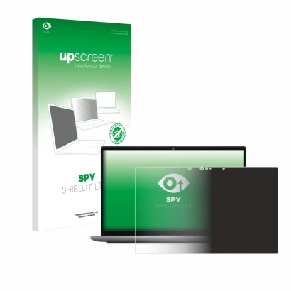 Face avant d’un emballage produit avec le logo de la marque upscreen. À côté, l’appareil Dell Latitude 7420 2-in-1 Touch est r