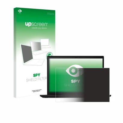 Face avant d’un emballage produit avec le logo de la marque upscreen. À côté, l’appareil Lenovo ThinkPad X13 Gen 2 est représe