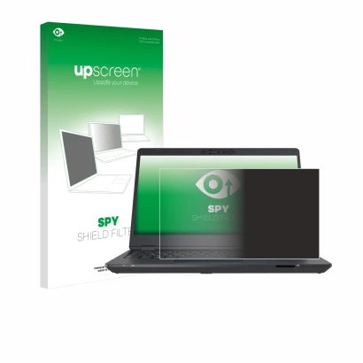 Face avant d’un emballage produit avec le logo de la marque upscreen. À côté, l’appareil Fujitsu Lifebook U7311 est représenté