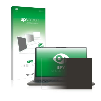 Face avant d’un emballage produit avec le logo de la marque upscreen. À côté, l’appareil Fujitsu Lifebook U7411 est représenté