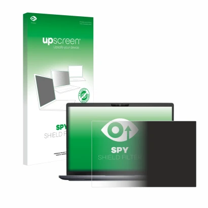 Face avant d’un emballage produit avec le logo de la marque upscreen. À côté, l’appareil Dell Latitude 7340 est représenté ave