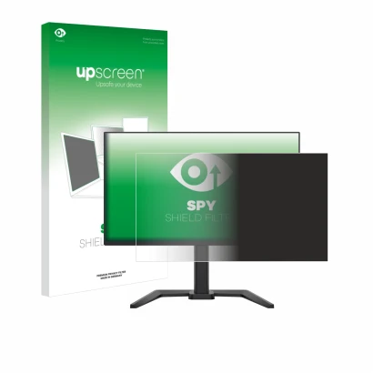 Face avant d’un emballage produit avec le logo de la marque upscreen. À côté, l’appareil Iiyama G-Master GB2591HSU-B1 est repr