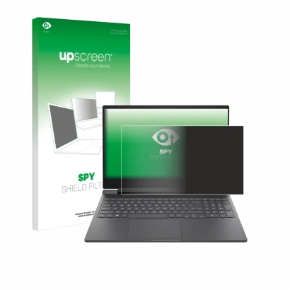Face avant d’un emballage produit avec le logo de la marque upscreen. À côté, l’appareil HP Victus 16-r0024nf est représenté a