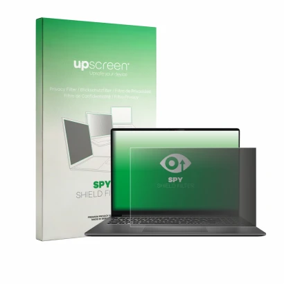 Face avant d’un emballage produit avec le logo de la marque upscreen. À côté, l’appareil MSI Modern 16S AI est représenté avec