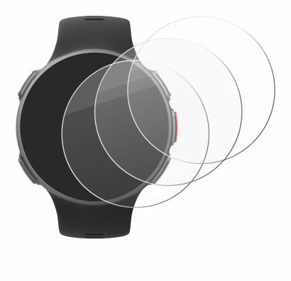 Image de l'appareil Polar Vantage V avec une grande variété de protections d'écran.