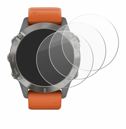 Image de l'appareil Garmin Fenix 6 Pro Solar avec une grande variété de protections d'écran.