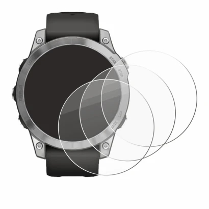 Image de l'appareil Garmin Fenix 7 (47 mm) avec une grande variété de protections d'écran.