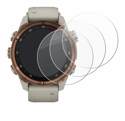 Image de l'appareil Garmin Descent Mk3 (43 mm) avec une grande variété de protections d'écran.