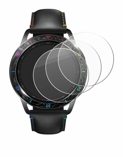 Image de l'appareil Xiaomi Watch S3 avec une grande variété de protections d'écran.