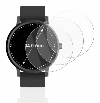 Image de l'appareil Montres (Circulaire, ø: 34 mm) avec une grande variété de protections d'écran.