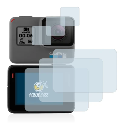 Image de l'appareil GoPro Hero 5 Black avec une grande variété de protections d'écran.