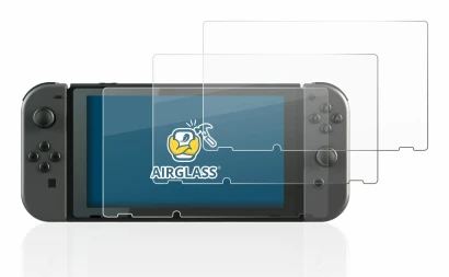 Image de l'appareil Nintendo Switch avec une grande variété de protections d'écran.