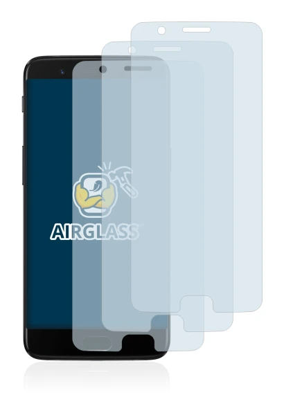 Image de l'appareil OnePlus 5 avec une grande variété de protections d'écran.