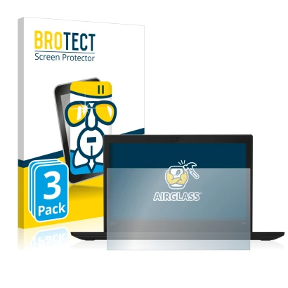 Face avant d’un emballage produit avec le logo de la marque BROTECT. À côté, l’appareil Lenovo Thinkpad X280 est représenté av