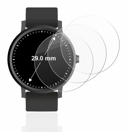 Image de l'appareil Circulaire Displays (ø: 29 mm) avec une grande variété de protections d'écran.