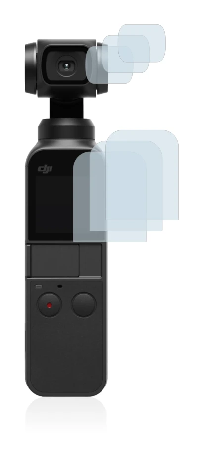 Image de l'appareil DJI Osmo Pocket (Affichage + Lentille) avec une grande variété de protections d'écran.