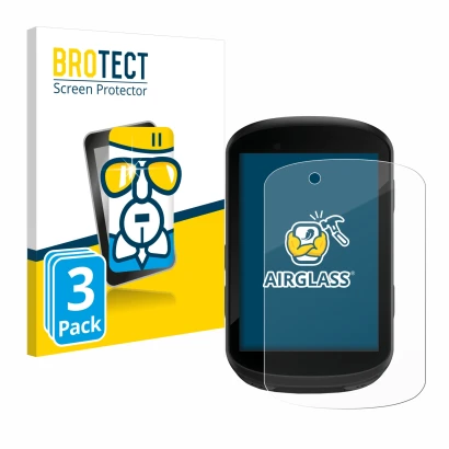Face avant d’un emballage produit avec le logo de la marque BROTECT. À côté, l’appareil Garmin Edge 830 est représenté avec la