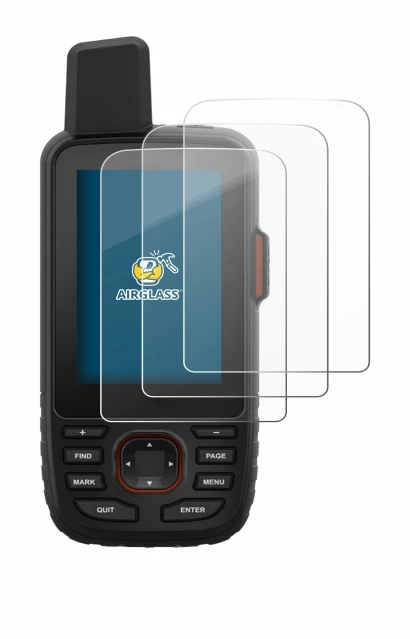 Image de l'appareil Garmin GPSMAP 66i avec une grande variété de protections d'écran.