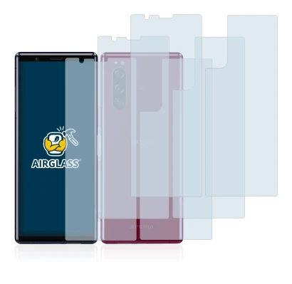 Image de l'appareil Sony Xperia 5 (Avant+Arrière) avec une grande variété de protections d'écran.