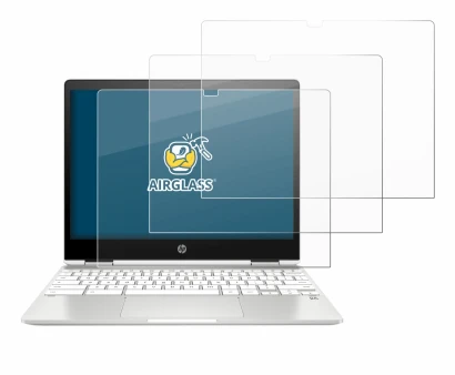 Image de l'appareil HP Chromebook x360 12b-ca0005nf avec une grande variété de protections d'écran.