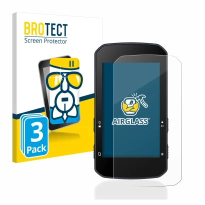 Face avant d’un emballage produit avec le logo de la marque BROTECT. À côté, l’appareil Bryton Rider 750 est représenté avec l