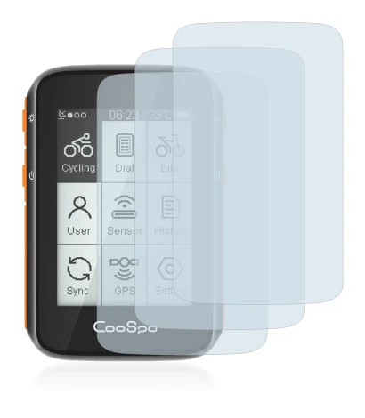 Image de l'appareil CooSpo BC200 avec une grande variété de protections d'écran.