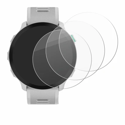 Image de l'appareil Garmin Forerunner 55 avec une grande variété de protections d'écran.