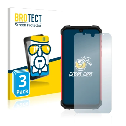 Face avant d’un emballage produit avec le logo de la marque BROTECT. À côté, l’appareil Ulefone Armor 8 Pro est représenté ave