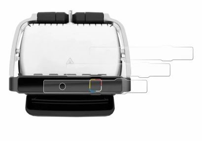 Image de l'appareil Tefal OptiGrill Elite avec une grande variété de protections d'écran.