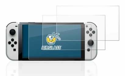 Image de l'appareil Nintendo Switch OLED-Modell avec une grande variété de protections d'écran.