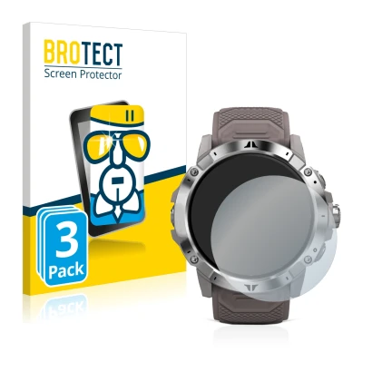 Face avant d’un emballage produit avec le logo de la marque BROTECT. À côté, l’appareil Coros Vertix 2 est représenté avec la 