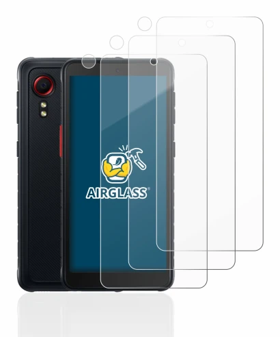 Image de l'appareil Samsung Galaxy XCover 5 (Avant+Caméra) avec une grande variété de protections d'écran.
