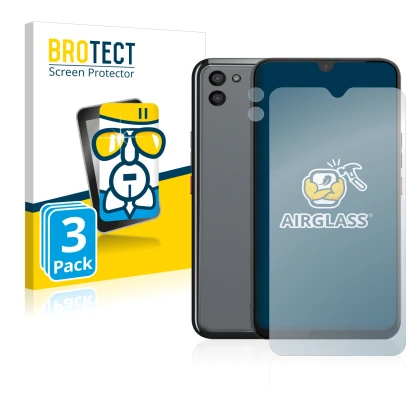 Face avant d’un emballage produit avec le logo de la marque BROTECT. À côté, l’appareil Gigaset GS5 (Avant+Caméra) est représe